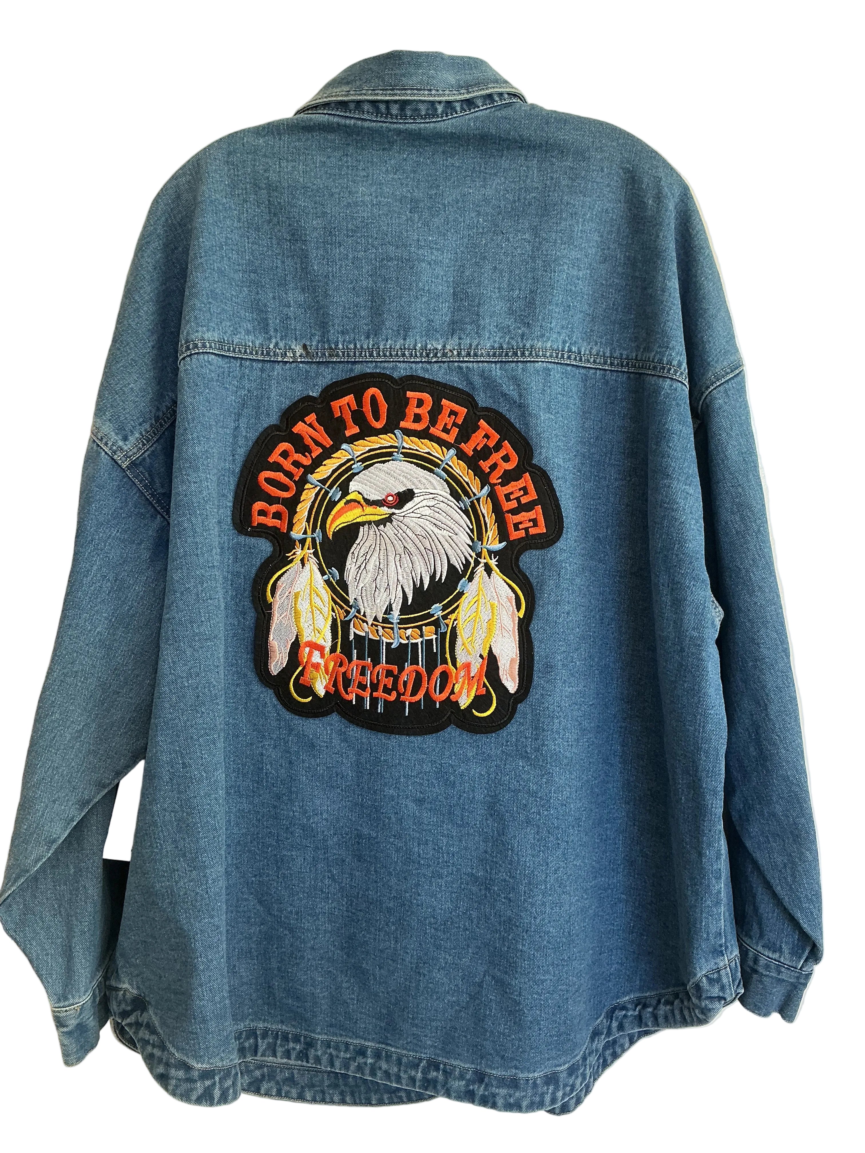 Live to Ride Biker Denim Button Up Shirt