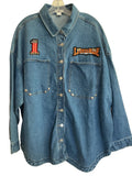 Live to Ride Biker Denim Button Up Shirt