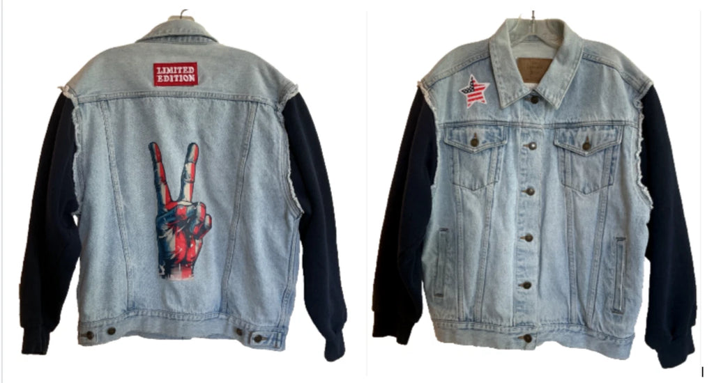 Peace Up-cycled Denim Vest