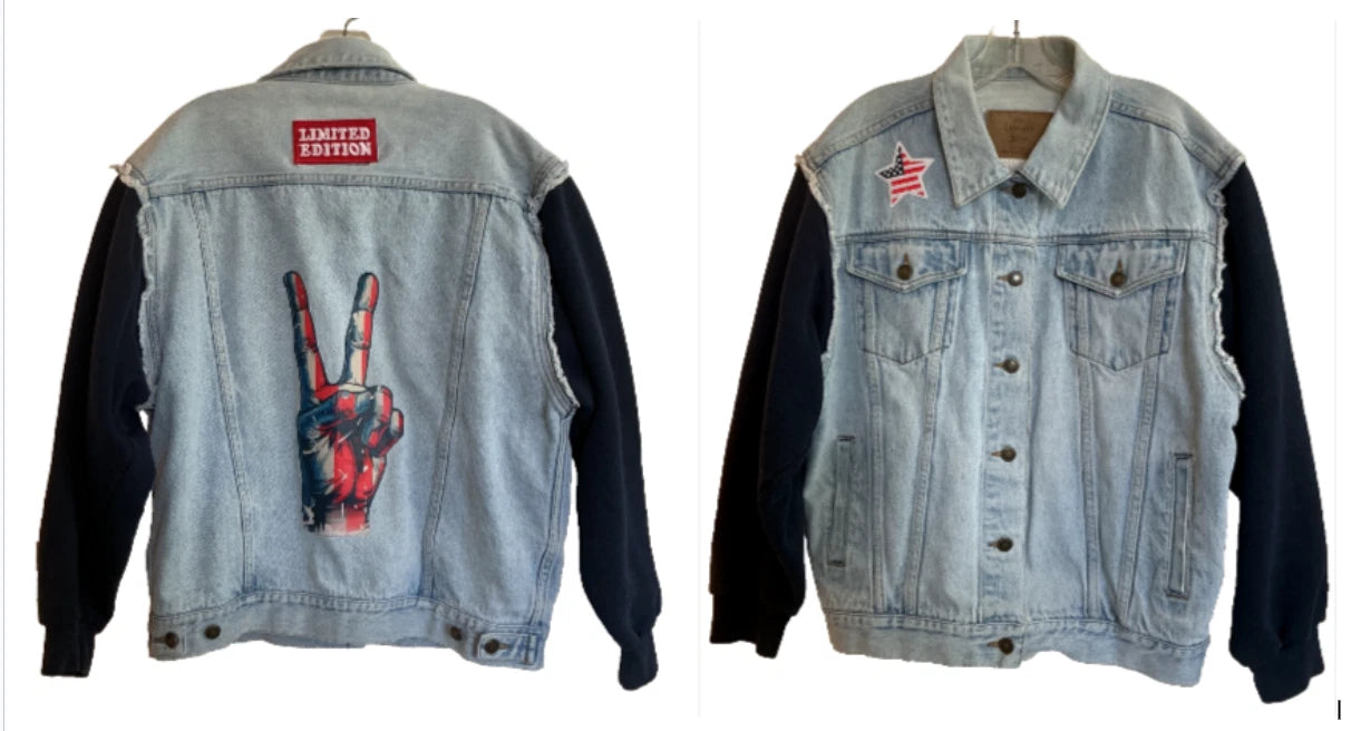 Peace Up-cycled Denim Vest