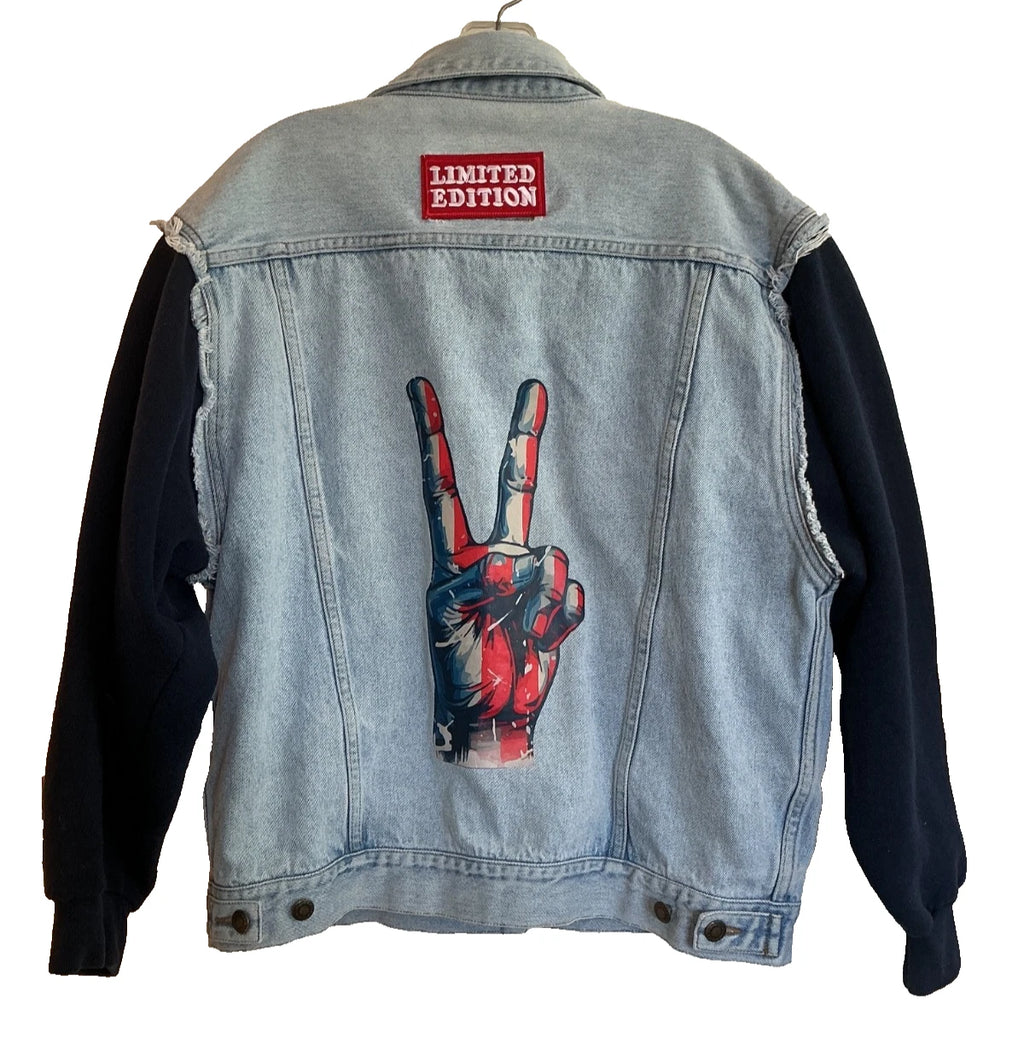 Peace Up-cycled Denim Vest