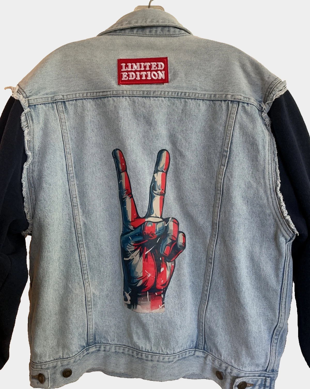 Peace Up-cycled Denim Vest