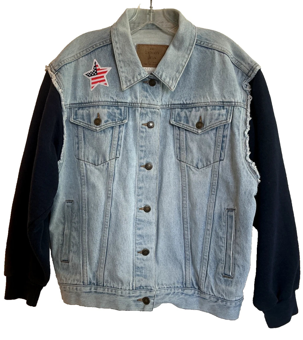 Peace Up-cycled Denim Vest