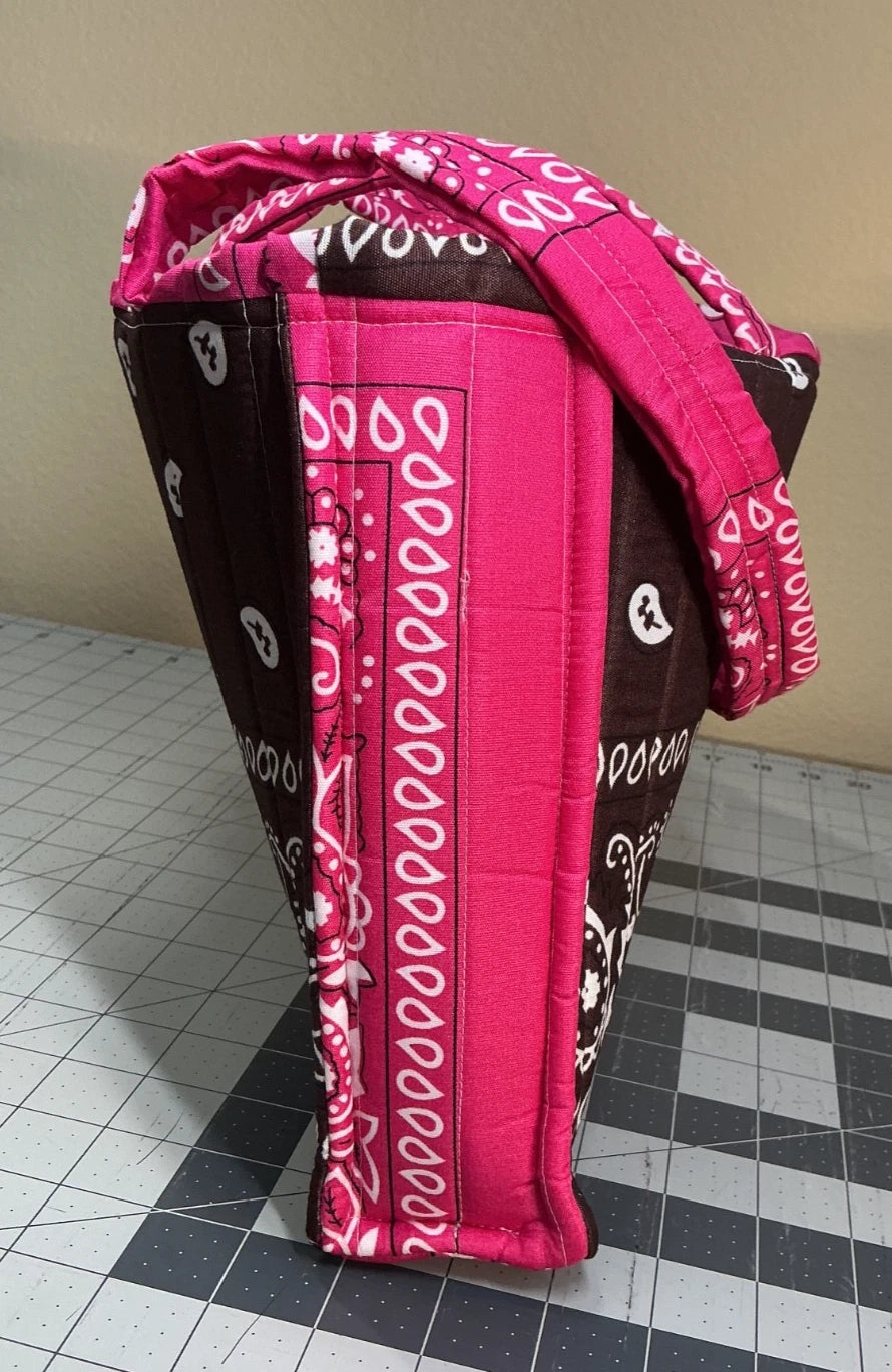 Brown & Pink - Medium Bandana Bag