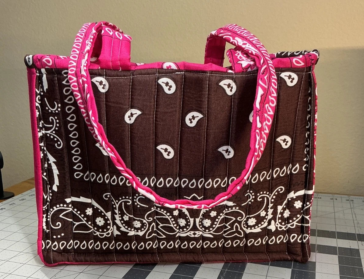 Brown & Pink - Medium Bandana Bag