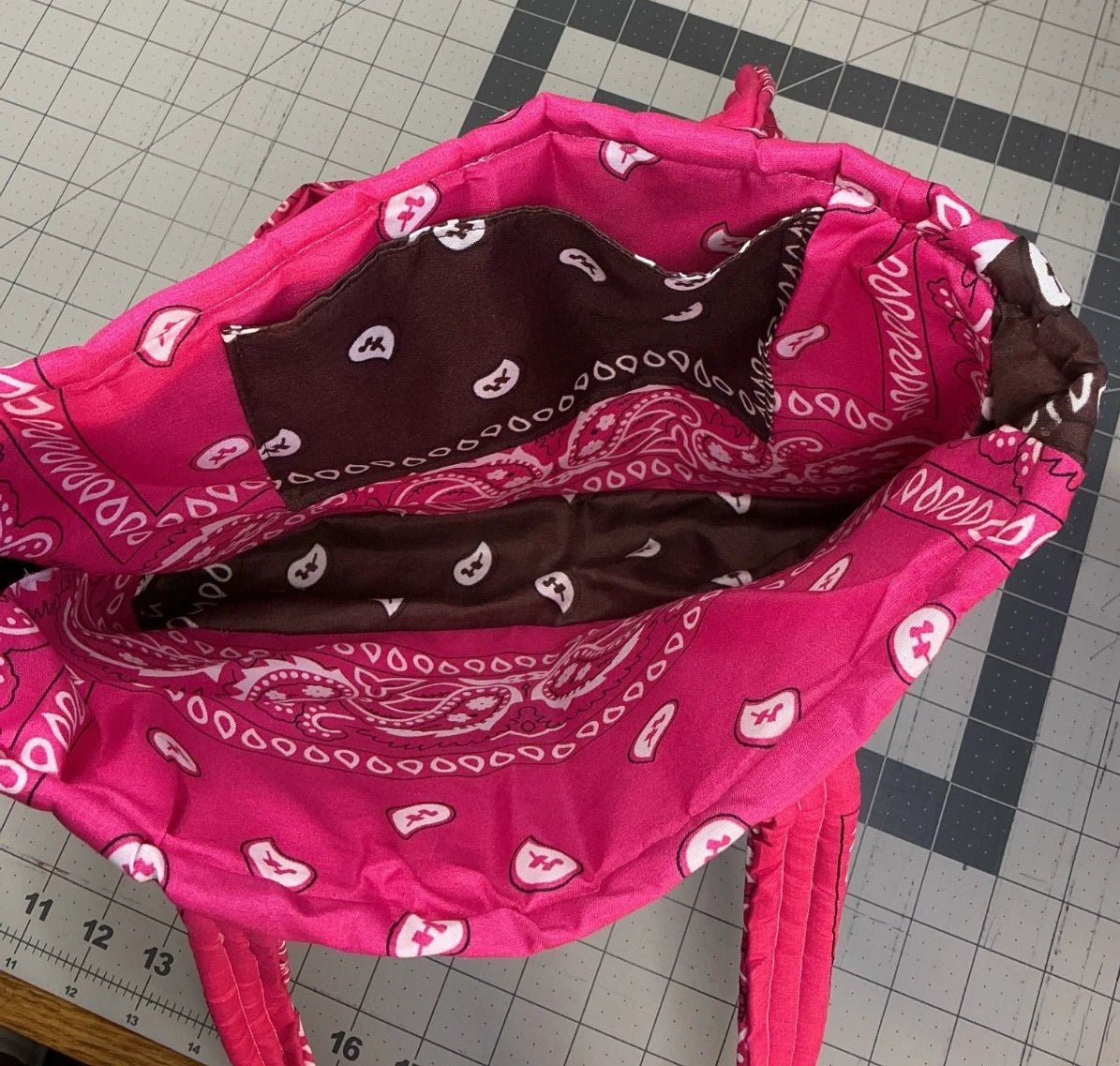 Brown & Pink - Medium Bandana Bag