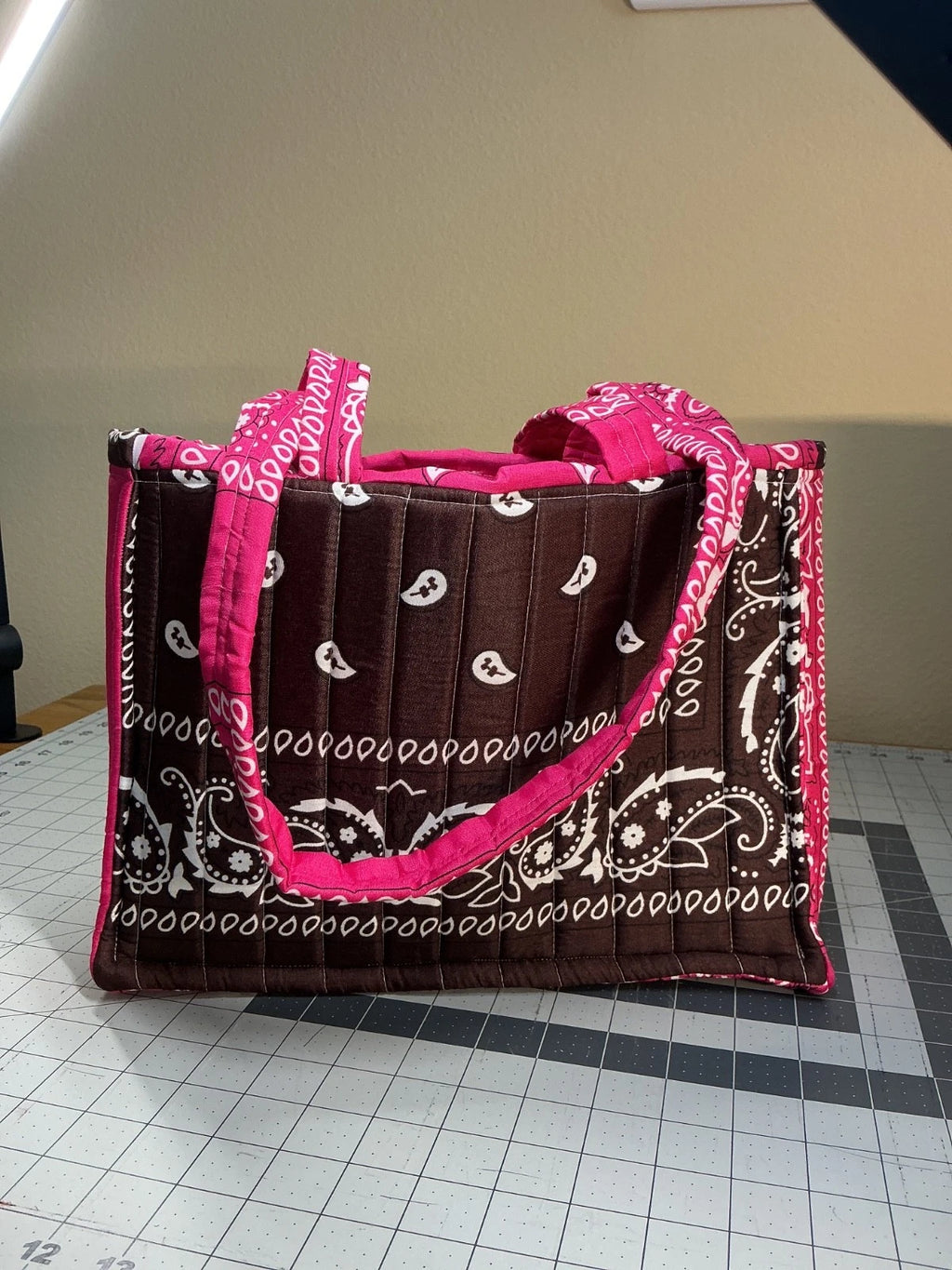 Brown & Pink - Medium Bandana Bag