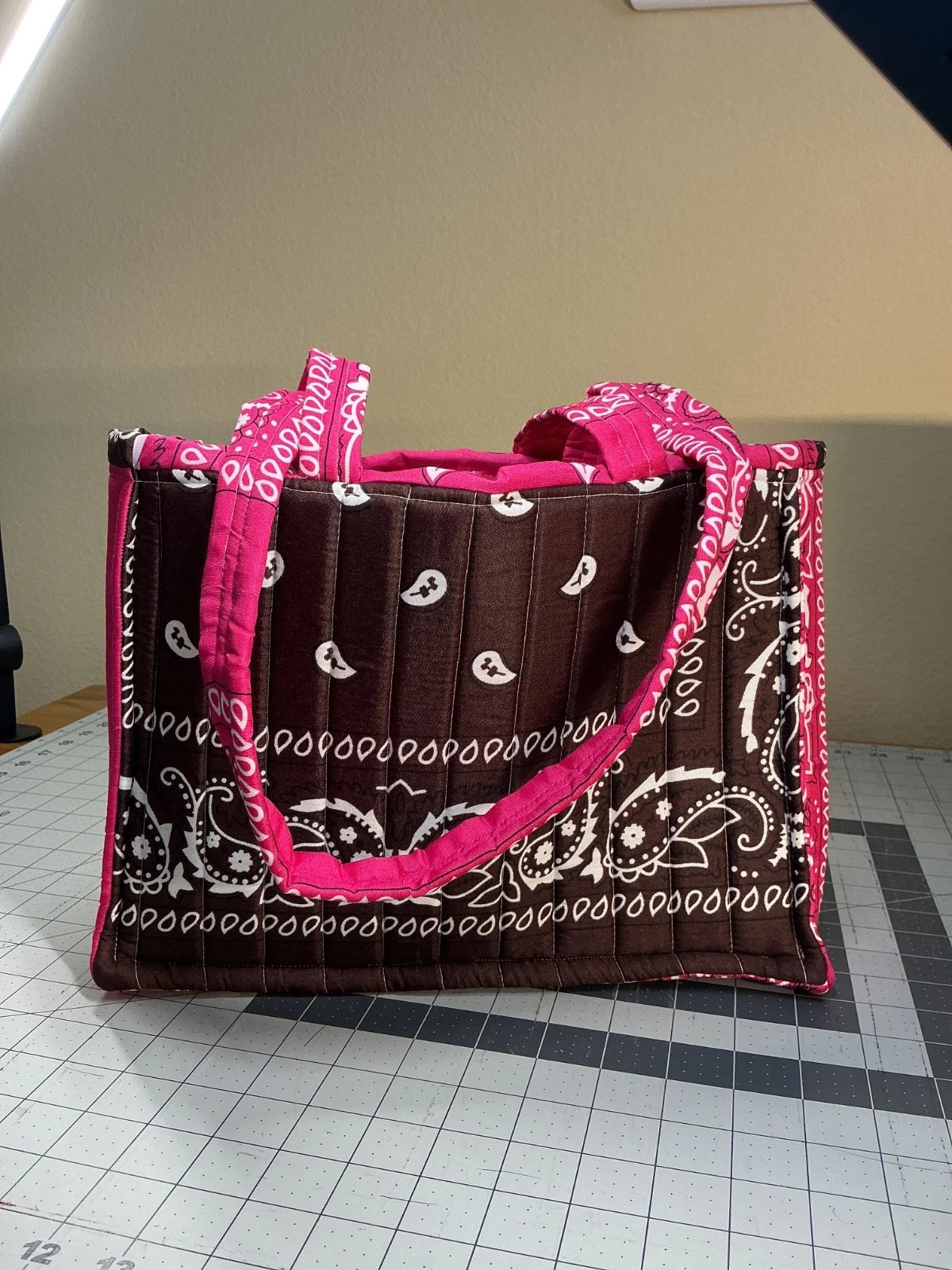Brown & Pink - Medium Bandana Bag