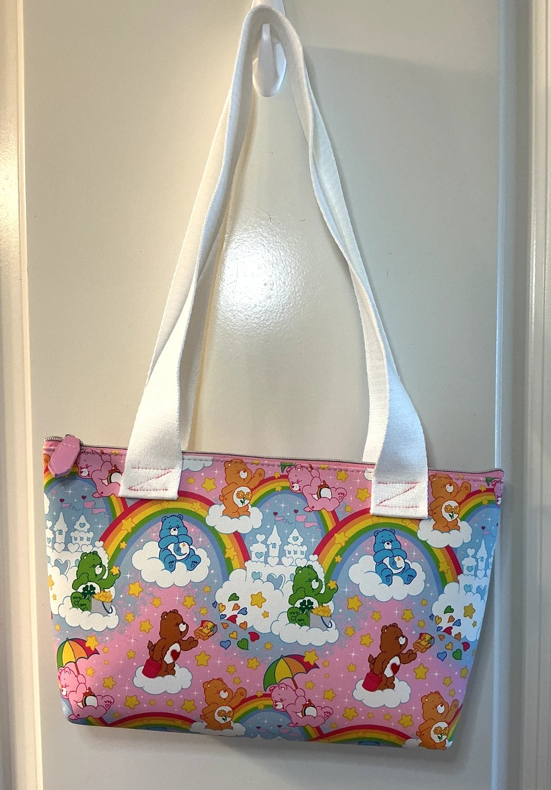 CARE BEARS RAINBOW BEARS VINYL ZIP TOP TOTE BAG